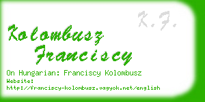 kolombusz franciscy business card